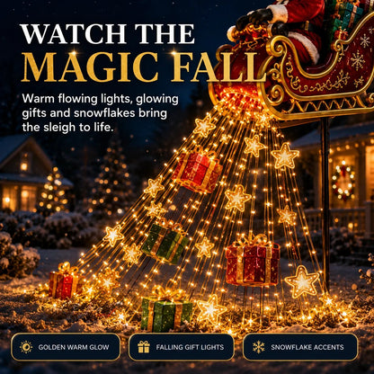 🎅✨ 2026 New Santa’s Flying Sleigh Gift Cascade – Solar Christmas Garden Light✨