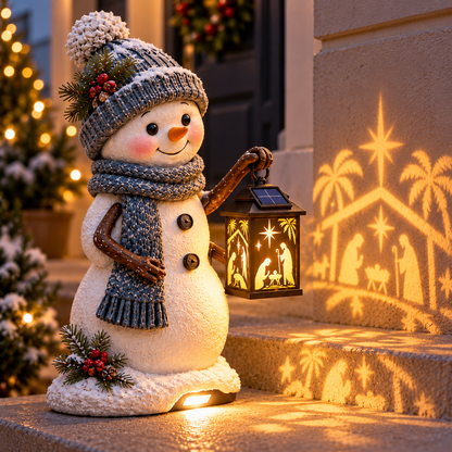 ⛄ Holiday Sale ✨  Snowman Nativity Glow™ Solar Christmas Light