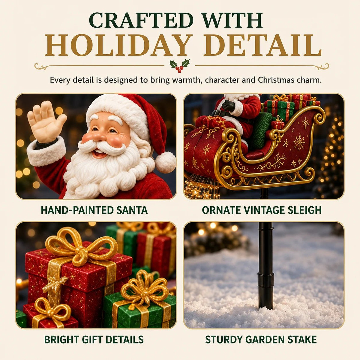 🎅✨ 2026 New Santa’s Flying Sleigh Gift Cascade – Solar Christmas Garden Light✨