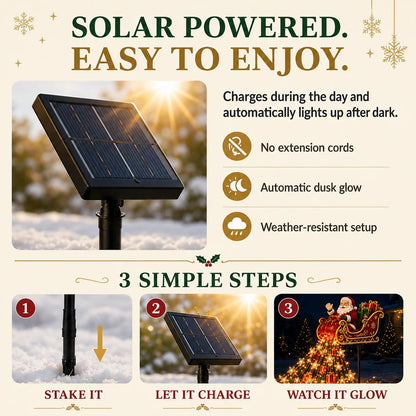 🎅✨ 2026 New Santa’s Flying Sleigh Gift Cascade – Solar Christmas Garden Light✨