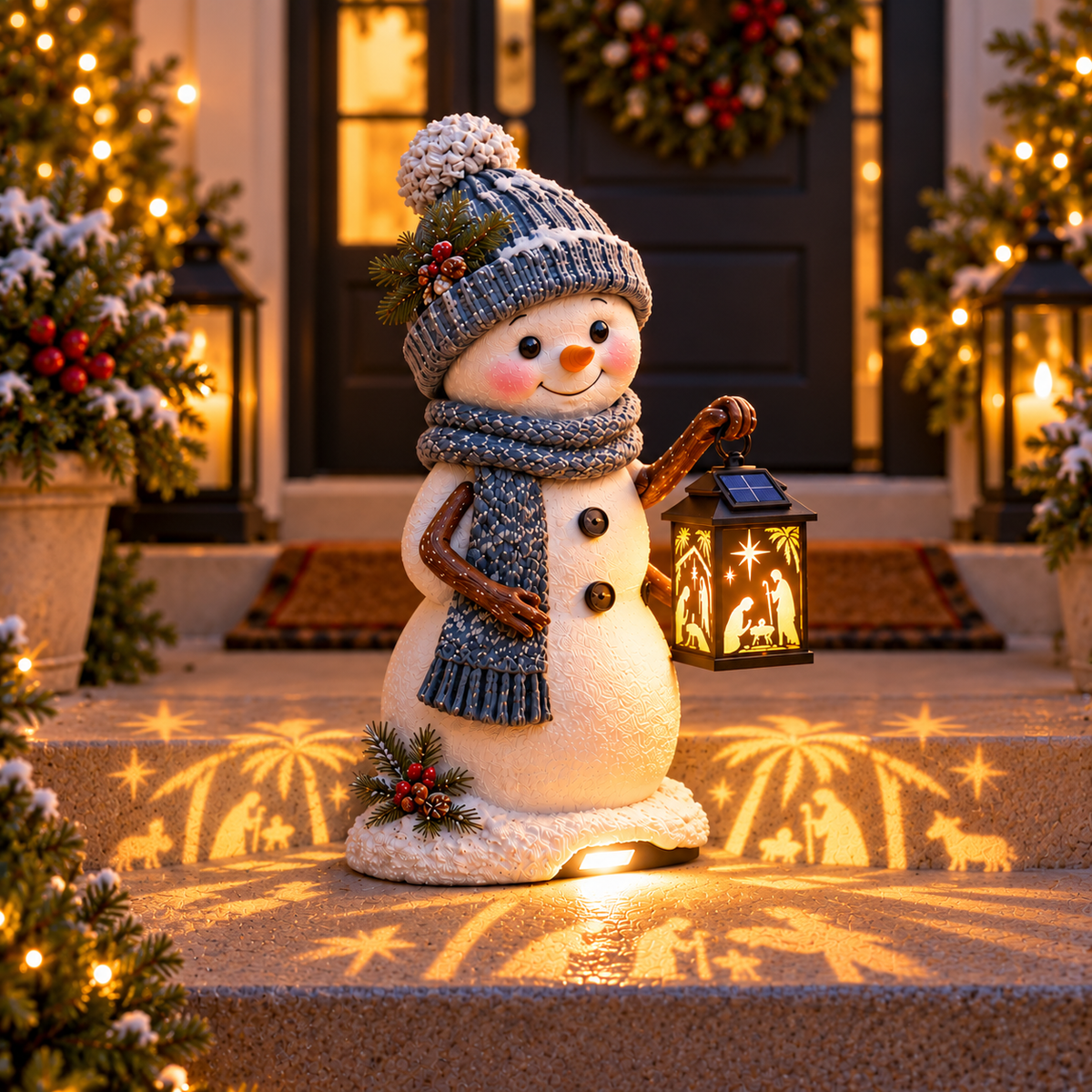⛄ Holiday Sale ✨  Snowman Nativity Glow™ Solar Christmas Light