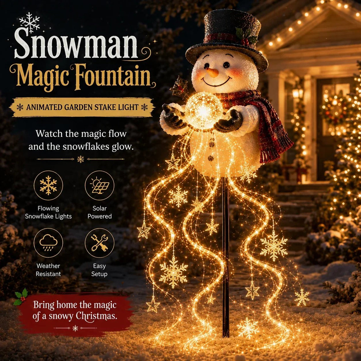 🎅✨ 2026 New Santa’s Flying Sleigh Gift Cascade – Solar Christmas Garden Light✨
