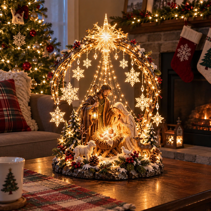 🔥 Last Day 50% OFF 🔥⭐ Bethlehem Starlight Nativity Arch™ – Lighted Christmas Tabletop Decor