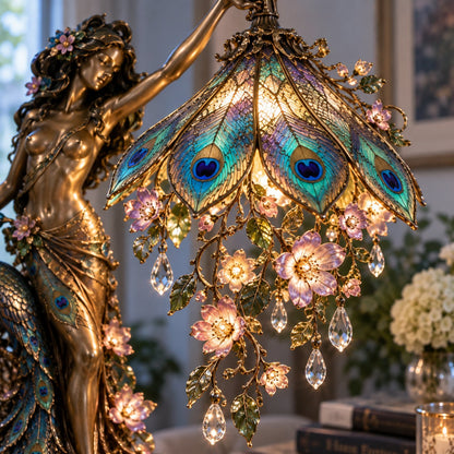 🦚 Peacock Lady Floral Lamp™ – A Stunning Piece Of Art That Lights Up Your Home