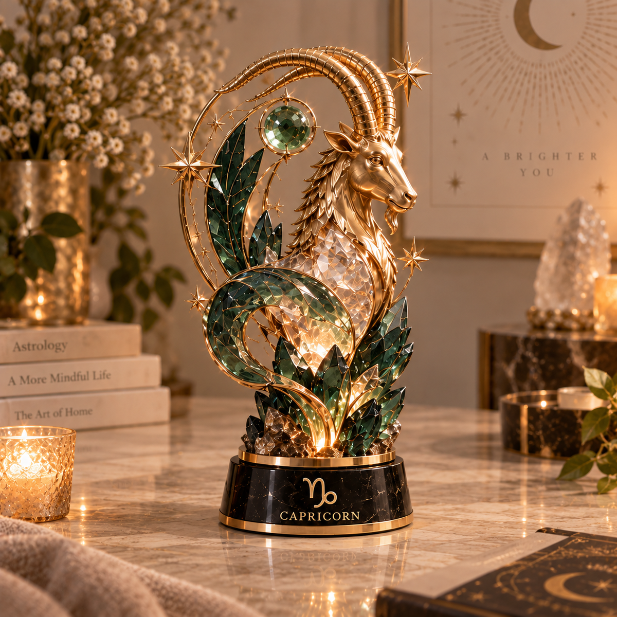 ✨ Celestial Zodiac Collection™ – 12 Signs Crystal-Inspired Decorative Sculptures