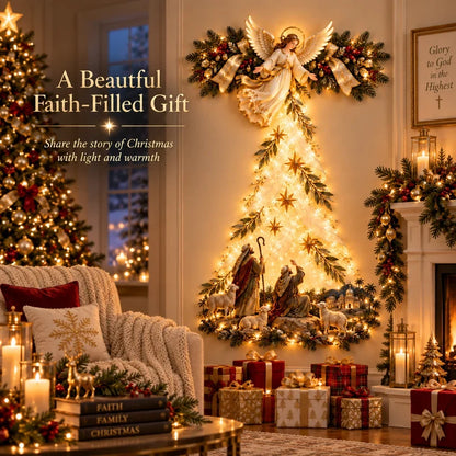🔥✨ Angel Shepherd Christmas Glow™ – Lighted Faith-Inspired Wall Art