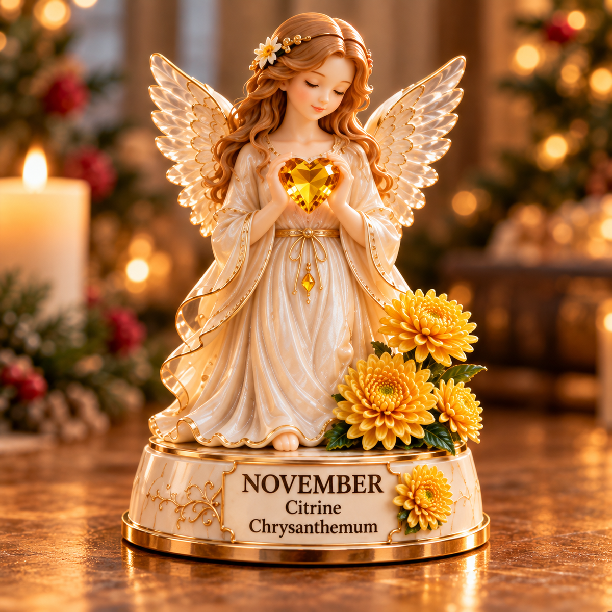 November Citrine Chrysanthemum Guardian Angel