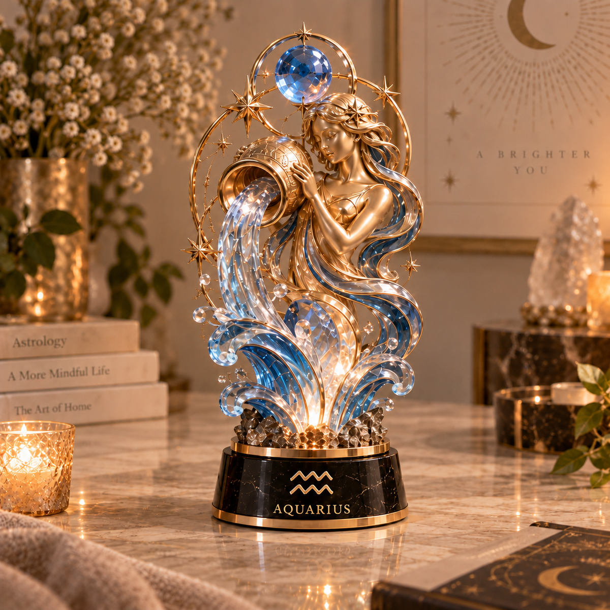 ✨ Celestial Zodiac Collection™ – 12 Signs Crystal-Inspired Decorative Sculptures