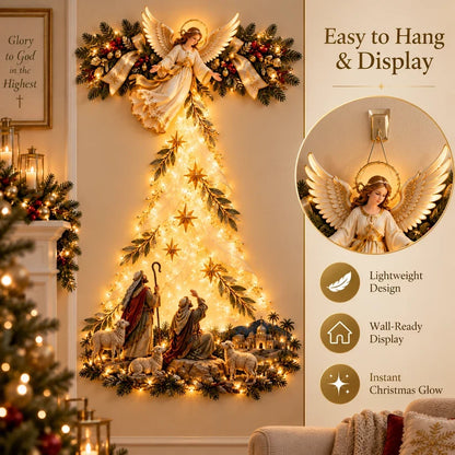 🔥✨ Angel Shepherd Christmas Glow™ – Lighted Faith-Inspired Wall Art