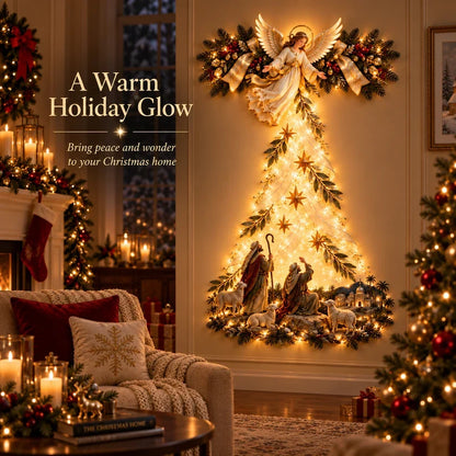 🔥✨ Angel Shepherd Christmas Glow™ – Lighted Faith-Inspired Wall Art