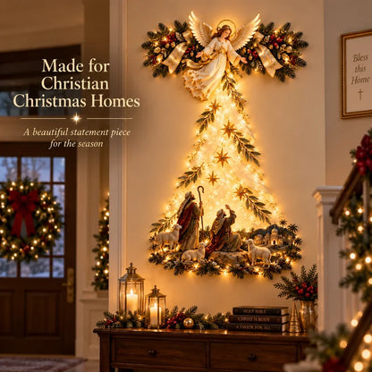 🔥✨ Angel Shepherd Christmas Glow™ – Lighted Faith-Inspired Wall Art