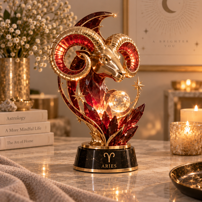 ✨ Celestial Zodiac Collection™ – 12 Signs Crystal-Inspired Decorative Sculptures