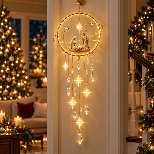 🌟 Bethlehem Orbit Lighted Jesus Nativity Christmas Wall Decor