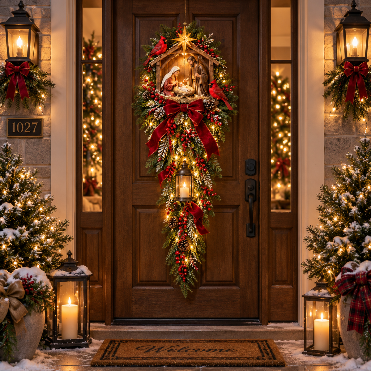 🔥Last Day 49% OFF🔥Bethlehem Lantern Nativity Swag™ Lighted Christmas Door & Wall Decor