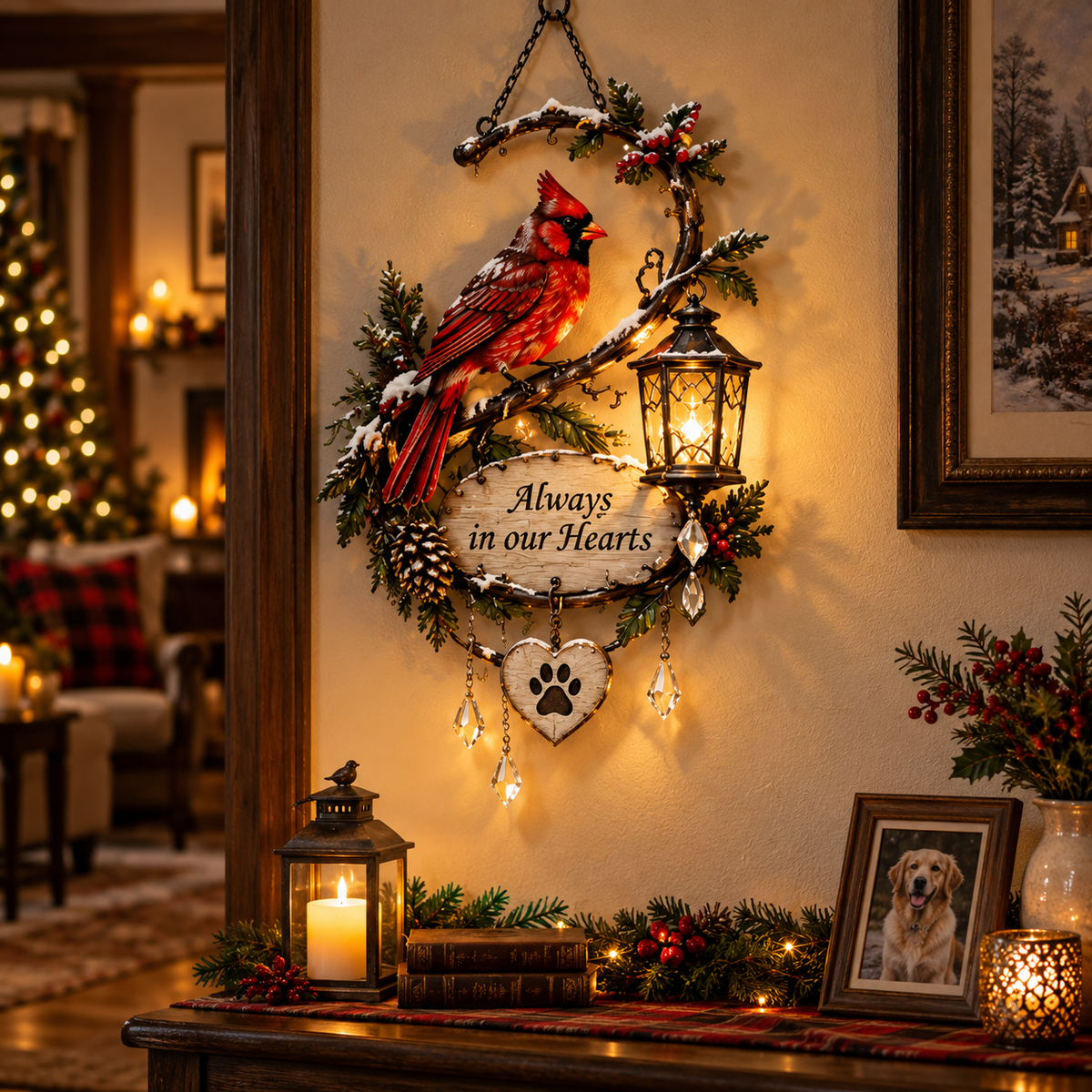 ❤️ Cardinal Memory Glow™ – Lighted Memorial Wall Decor