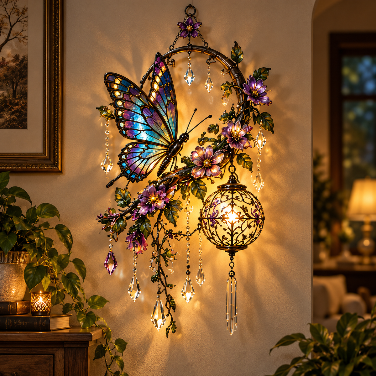 ✨ Butterfly Garden Glow™ – Lighted Floral Wall Decor