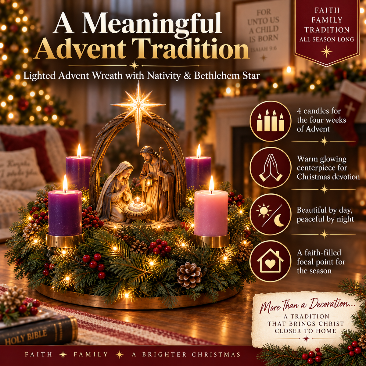 🎁 LIMITED TIME 50% OFF🔥Light Up Your Christmas with Faith & Hope!