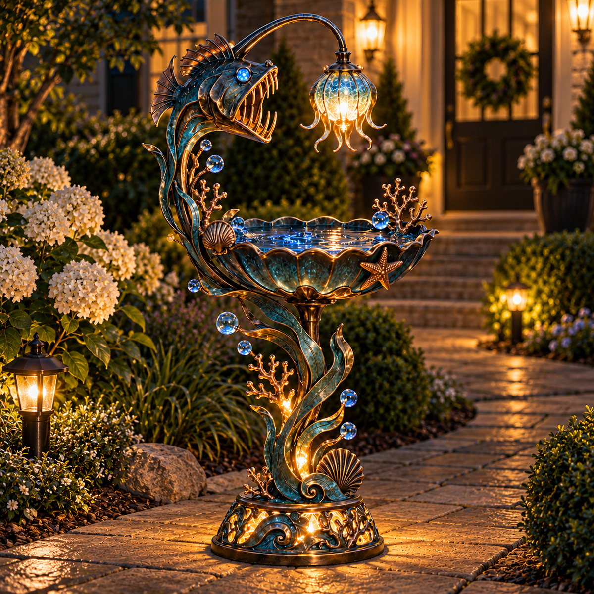 🌊 Abyss Glow Garden Fountain™ – Lighted Ocean-Inspired Outdoor Decor