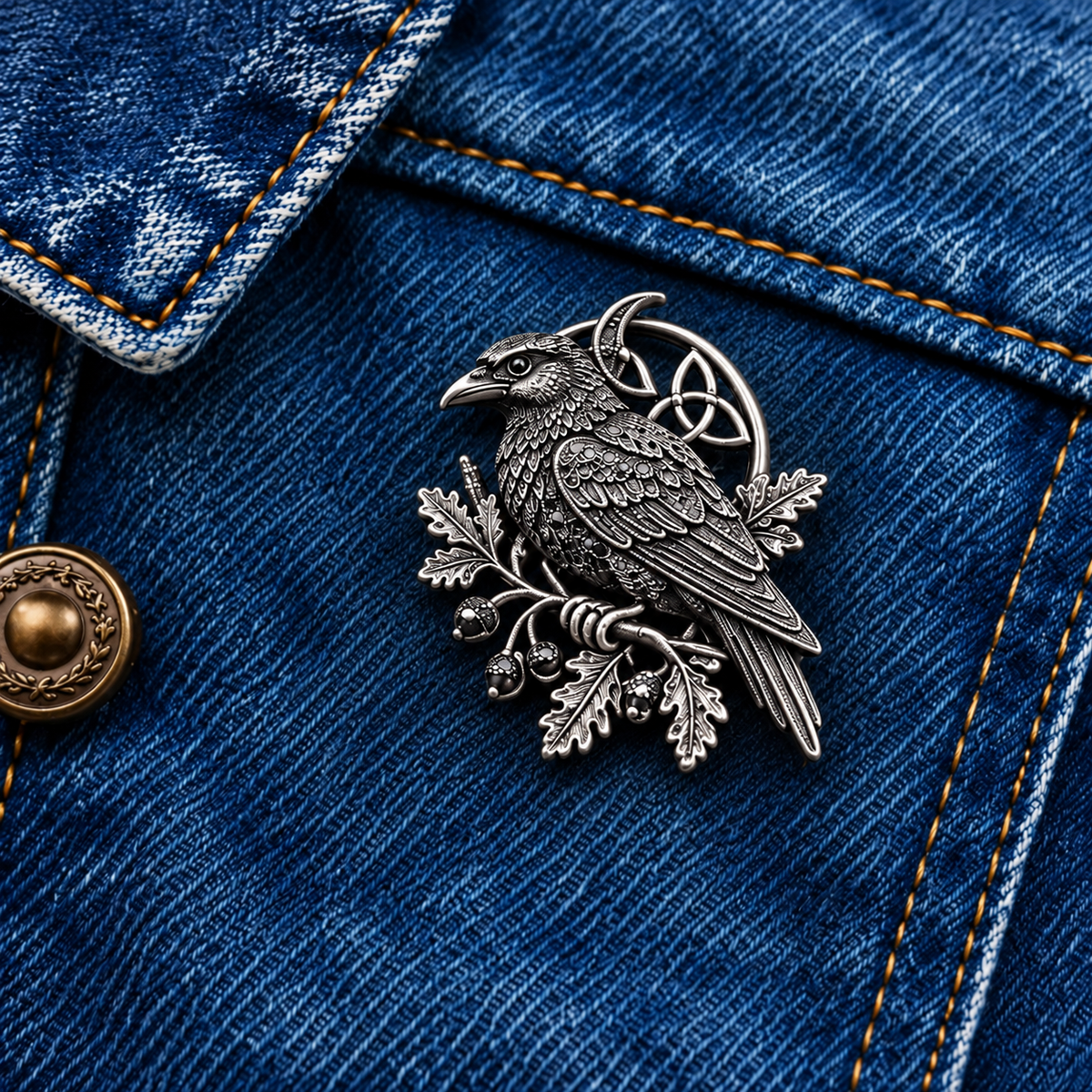 🖤Gothic Celtic Raven Brooch🐦‍⬛