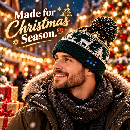 🎄 Christmas Tune Beanie™ – Warm Bluetooth Music Hat with Built-In Speakers 🎧