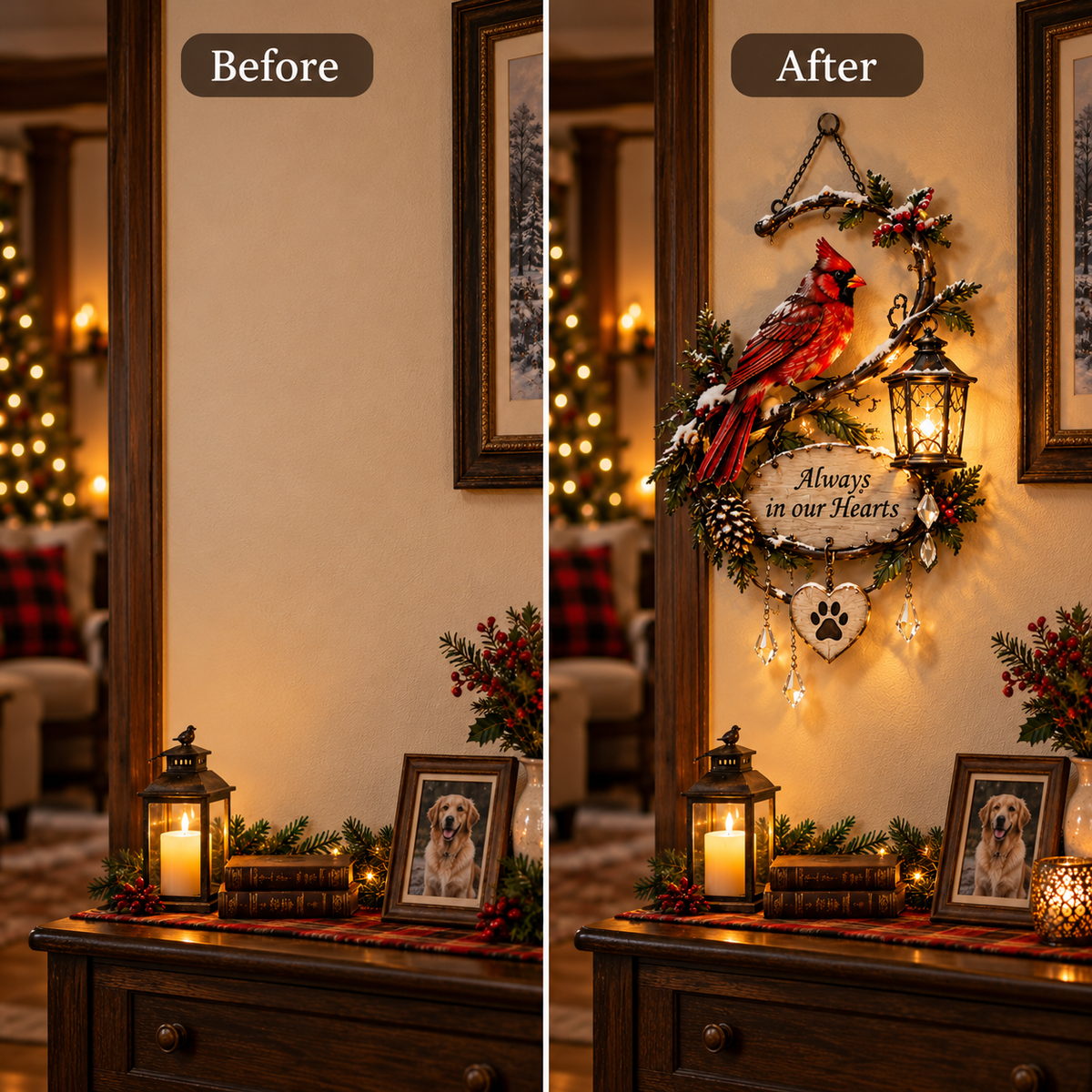 ❤️ Cardinal Memory Glow™ – Lighted Memorial Wall Decor