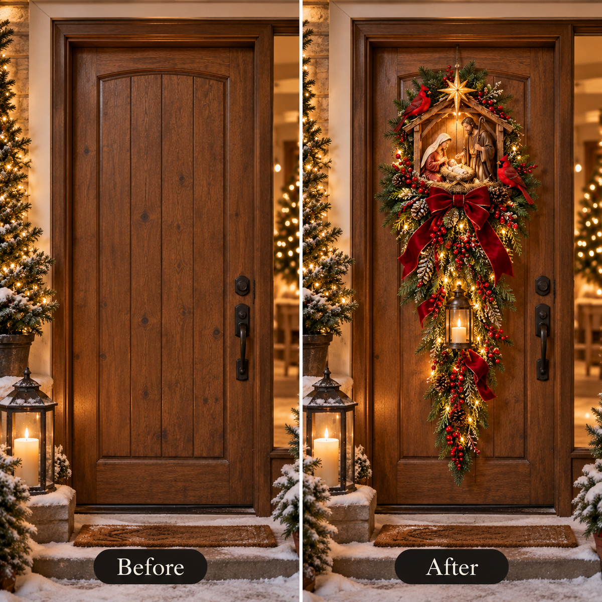 🔥Last Day 49% OFF🔥Bethlehem Lantern Nativity Swag™ Lighted Christmas Door & Wall Decor