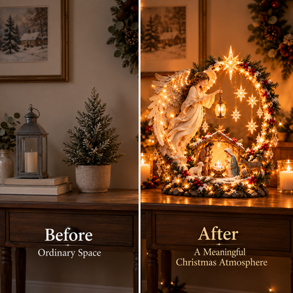 ✨ LAST DAY 49% OFF🔥 Light From Heaven Angel Nativity Christmas Centerpiece ✝️