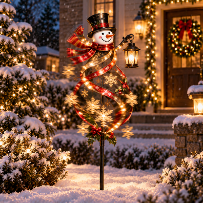 ☃️✨ Snowman Welcome™ Lighted Christmas Garden Wind Spinner