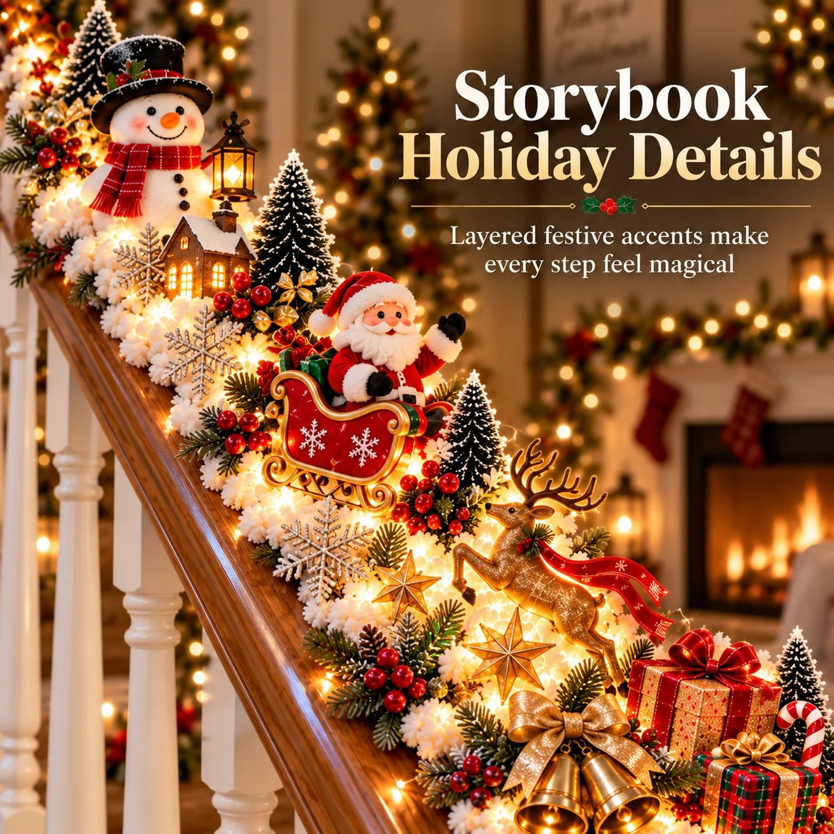 🎅 Turn Your Staircase Into Santa’s Christmas Wonderland