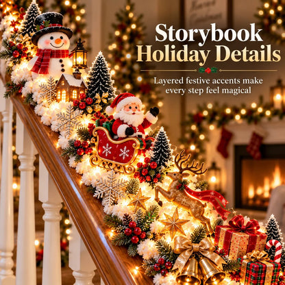 🎅 Turn Your Staircase Into Santa’s Christmas Wonderland