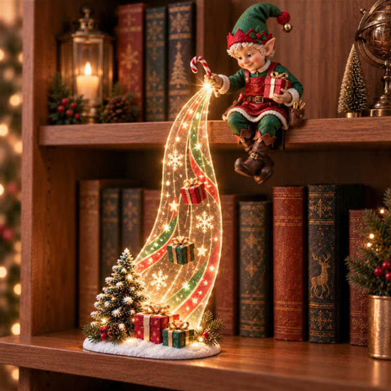 🎅⭐ Santa Christmas Light Cascade™ – Festive Tabletop & Shelf Decor