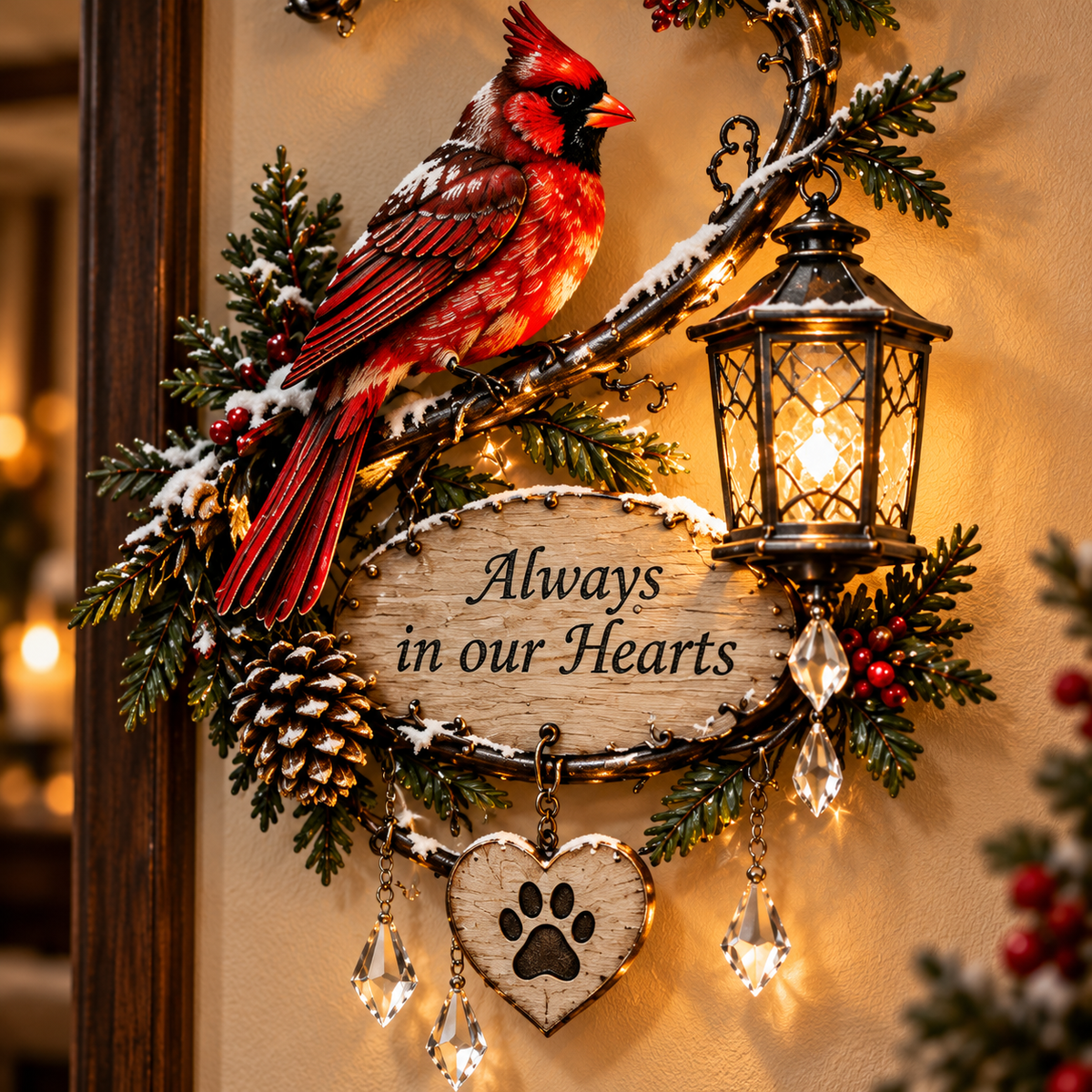 ❤️ Cardinal Memory Glow™ – Lighted Memorial Wall Decor