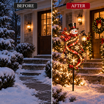 ☃️✨ Snowman Welcome™ Lighted Christmas Garden Wind Spinner