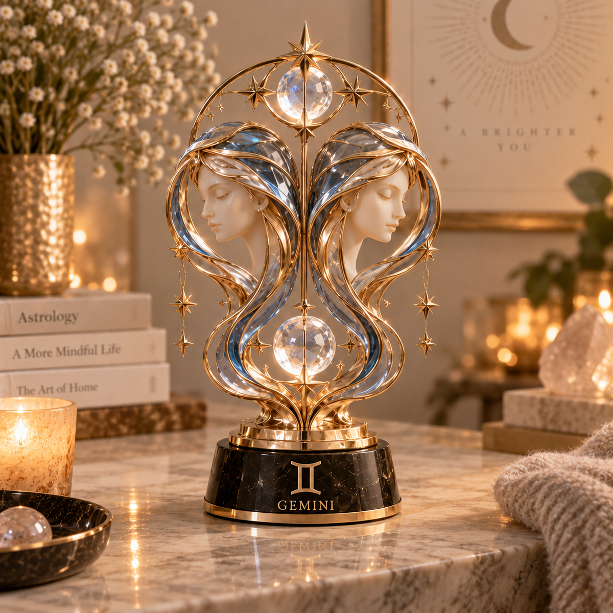 ✨ Celestial Zodiac Collection™ – 12 Signs Crystal-Inspired Decorative Sculptures