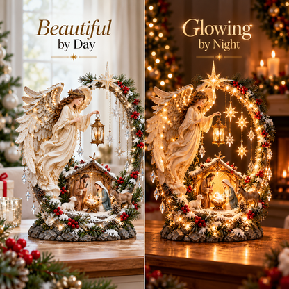 ✨ LAST DAY 49% OFF🔥 Light From Heaven Angel Nativity Christmas Centerpiece ✝️