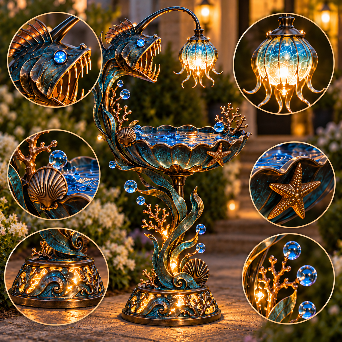🌊 Abyss Glow Garden Fountain™ – Lighted Ocean-Inspired Outdoor Decor