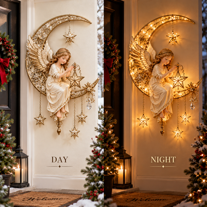 🔥Last Day 49% OFF🔥Heavenly Angel Crescent Moon Glow™ - Lighted Christmas Wall Decor