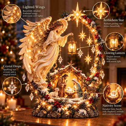 ✨ LAST DAY 49% OFF🔥 Light From Heaven Angel Nativity Christmas Centerpiece ✝️