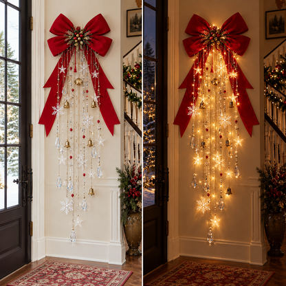 🎀 Christmas Cascade Bow Light™ – Lighted Holiday Wall Decor