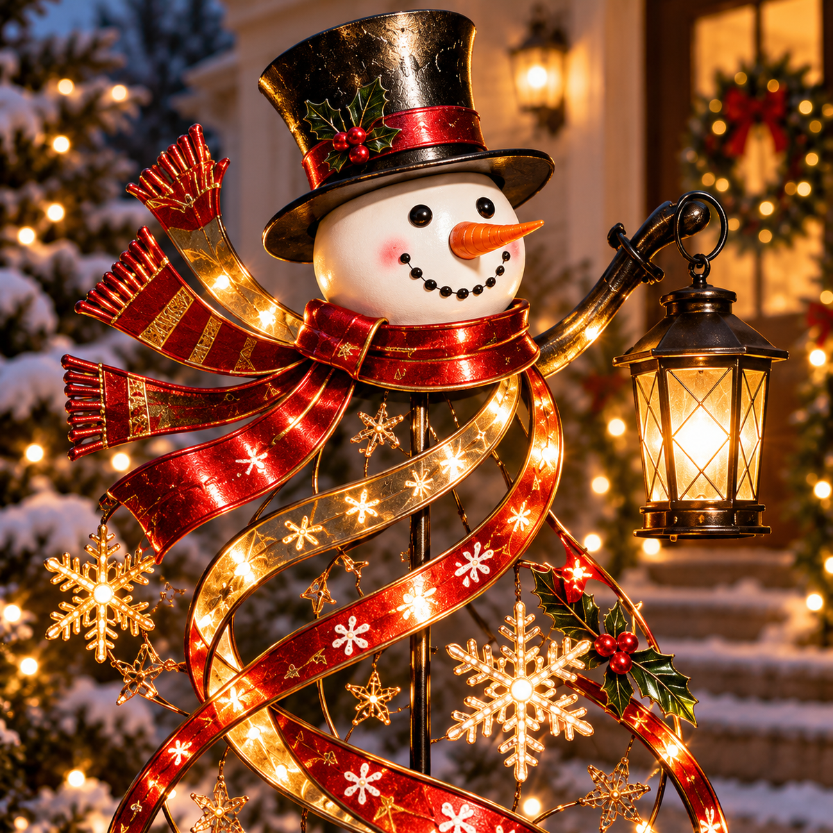 ☃️✨ Snowman Welcome™ Lighted Christmas Garden Wind Spinner