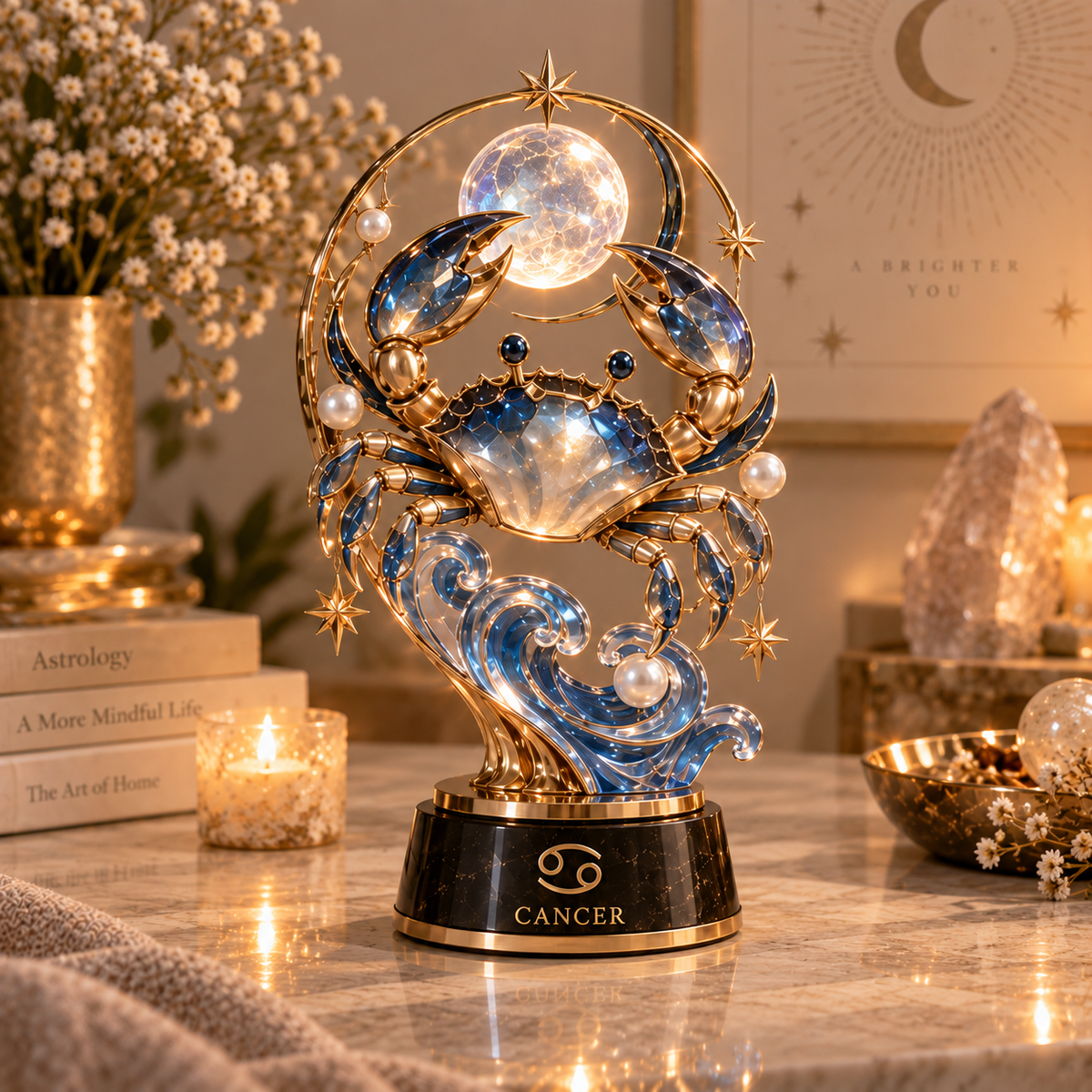 ✨ Celestial Zodiac Collection™ – 12 Signs Crystal-Inspired Decorative Sculptures
