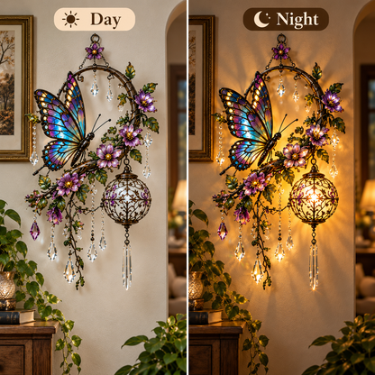 ✨ Butterfly Garden Glow™ – Lighted Floral Wall Decor