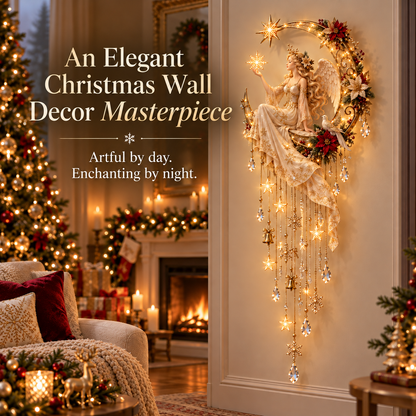 🔥 Last Day 50% OFF –Angel’s Moonlit Starfall™ – Lighted Christmas Angel Wall Decor