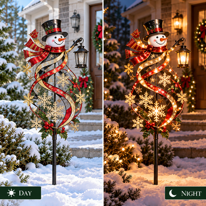 ☃️✨ Snowman Welcome™ Lighted Christmas Garden Wind Spinner