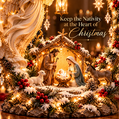 ✨ LAST DAY 49% OFF🔥 Light From Heaven Angel Nativity Christmas Centerpiece ✝️