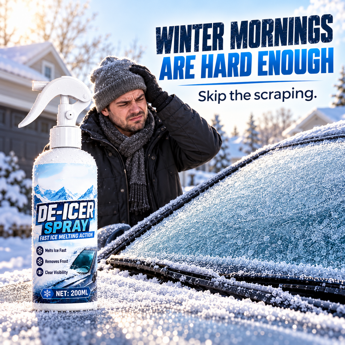 🔥 50% OFF — Windshield De-Icer Spray ❄️ + FREE Scraper 🎁