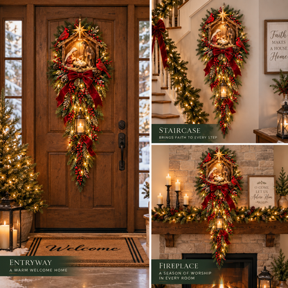 🔥Last Day 49% OFF🔥Bethlehem Lantern Nativity Swag™ Lighted Christmas Door & Wall Decor
