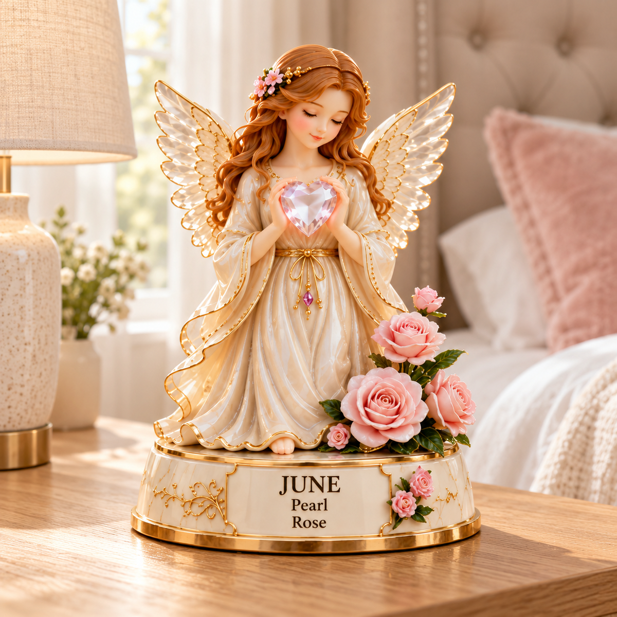 ✨ Your Birth Month Guardian Angel – Birthstone & Birth Flower Figurine