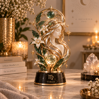 ✨ Celestial Zodiac Collection™ – 12 Signs Crystal-Inspired Decorative Sculptures