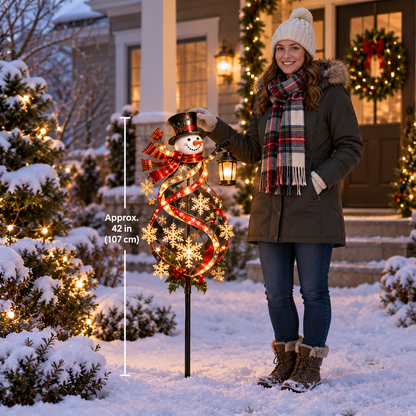 ☃️✨ Snowman Welcome™ Lighted Christmas Garden Wind Spinner